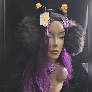 Cat & Jack Black Earmuffs with Gold Cat Ears